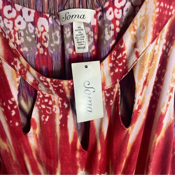 Soma KeyHole Midi Dress Rio Medley Sleeveless NWT Size Medium - Picture 4 of 12